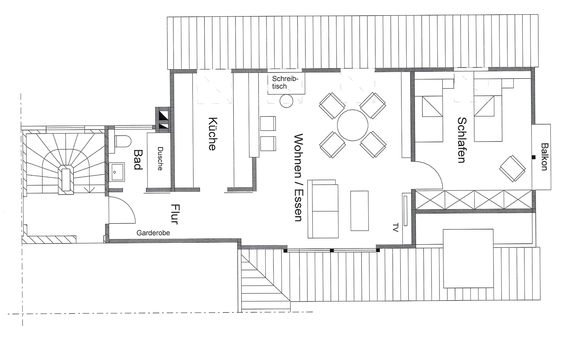 Ferienwohnung Tannenriede – Waldblick Grundriss