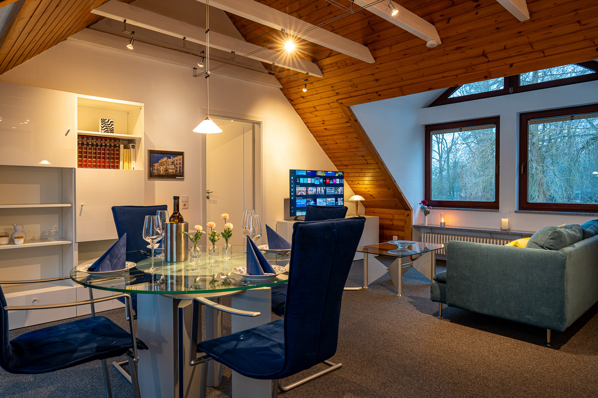 Ferienwohnung Tannenriede Waldblick Wohnzimmer