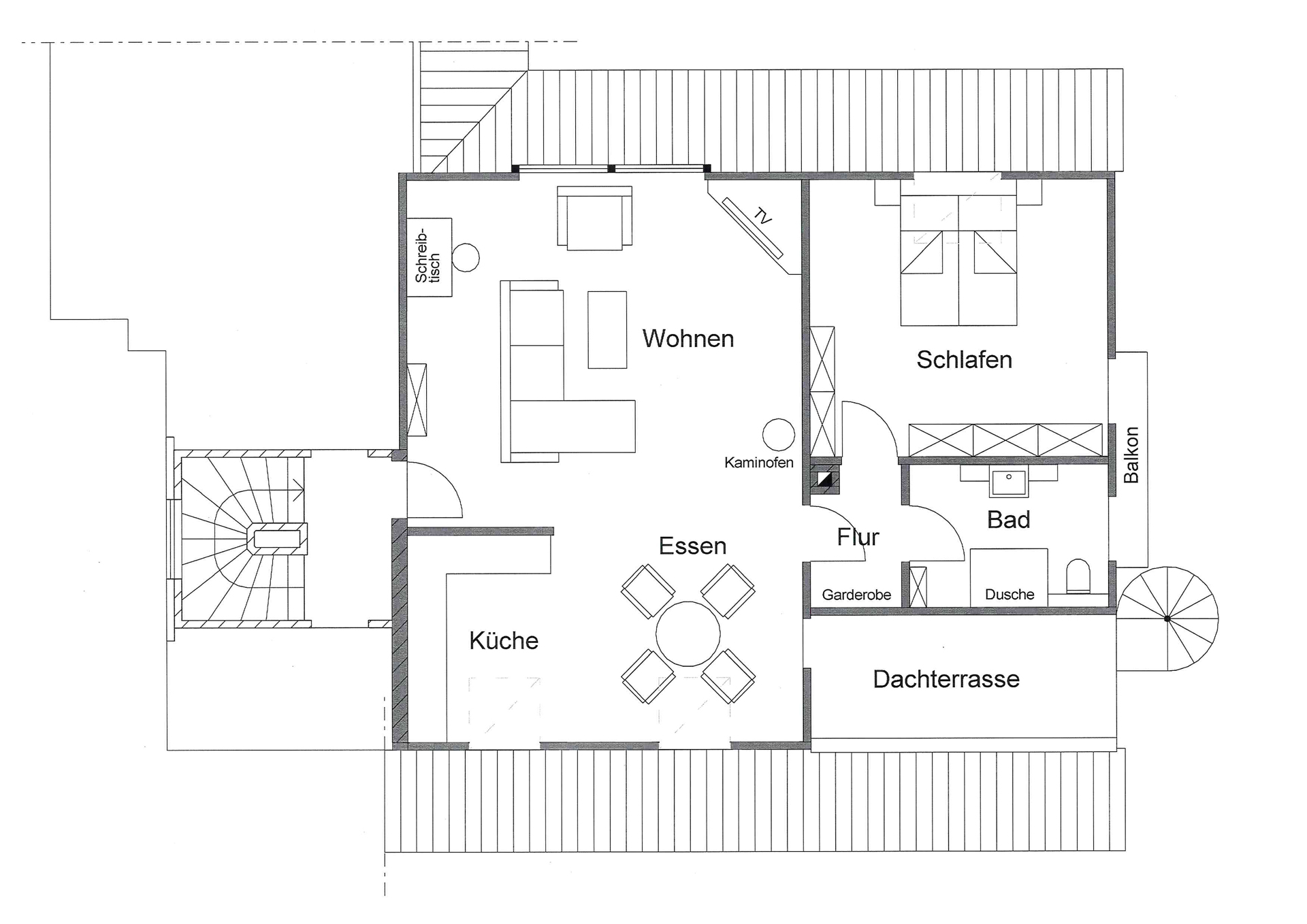 Ferienwohnung Tannenriede – Terrasse Grundriss